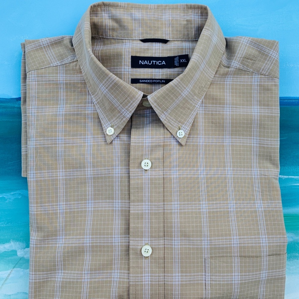 Nautica Sanded Poplin Short Sleeve Shirt Men’s XXL